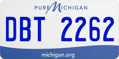 MI license plate DBT2262