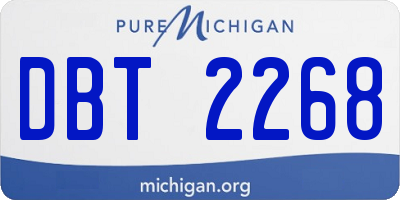 MI license plate DBT2268