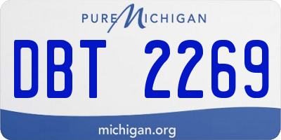 MI license plate DBT2269