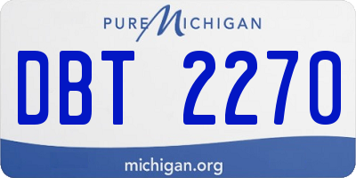 MI license plate DBT2270