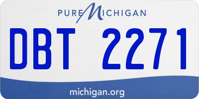 MI license plate DBT2271