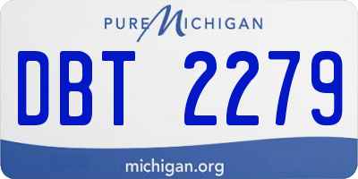 MI license plate DBT2279