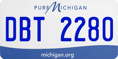 MI license plate DBT2280
