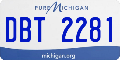 MI license plate DBT2281