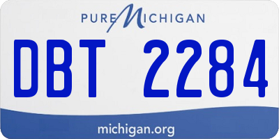 MI license plate DBT2284