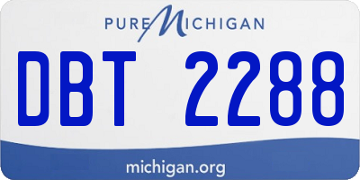 MI license plate DBT2288
