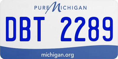 MI license plate DBT2289