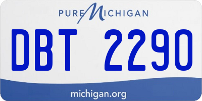 MI license plate DBT2290