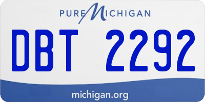 MI license plate DBT2292