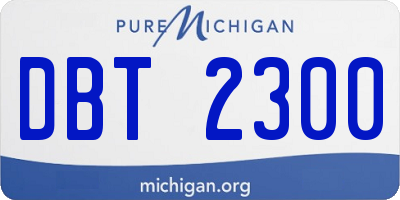 MI license plate DBT2300