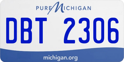 MI license plate DBT2306