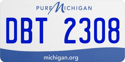 MI license plate DBT2308