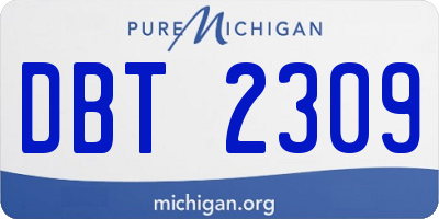 MI license plate DBT2309
