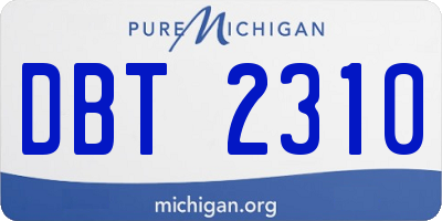 MI license plate DBT2310