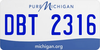 MI license plate DBT2316