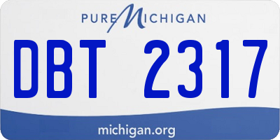 MI license plate DBT2317