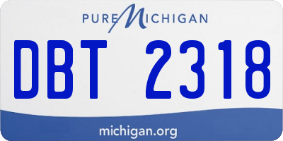MI license plate DBT2318