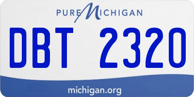 MI license plate DBT2320