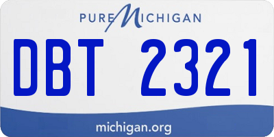 MI license plate DBT2321
