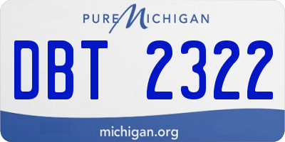 MI license plate DBT2322