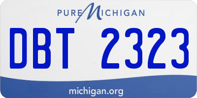 MI license plate DBT2323