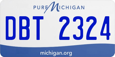 MI license plate DBT2324