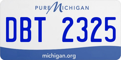 MI license plate DBT2325