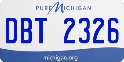MI license plate DBT2326