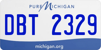 MI license plate DBT2329