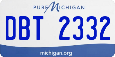 MI license plate DBT2332