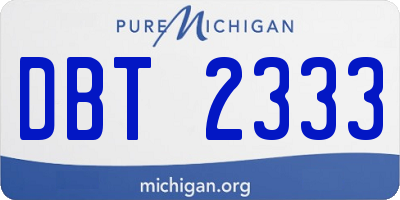 MI license plate DBT2333