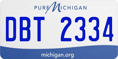 MI license plate DBT2334