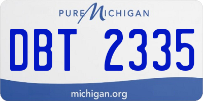 MI license plate DBT2335