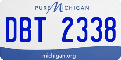 MI license plate DBT2338