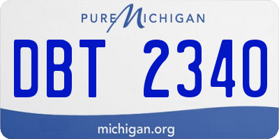 MI license plate DBT2340