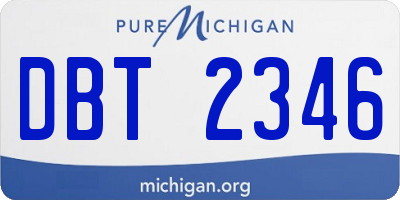MI license plate DBT2346