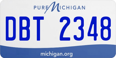 MI license plate DBT2348