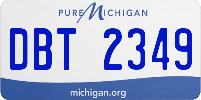 MI license plate DBT2349