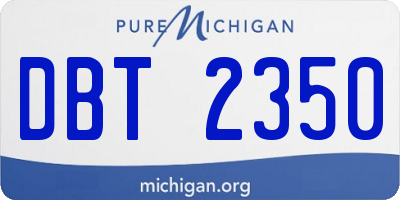 MI license plate DBT2350