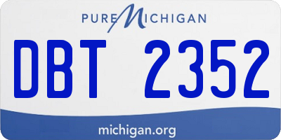 MI license plate DBT2352