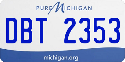 MI license plate DBT2353