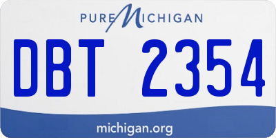MI license plate DBT2354