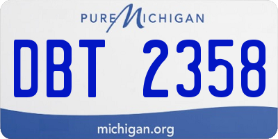 MI license plate DBT2358