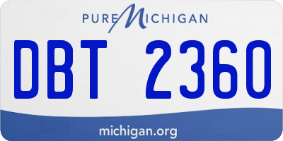 MI license plate DBT2360
