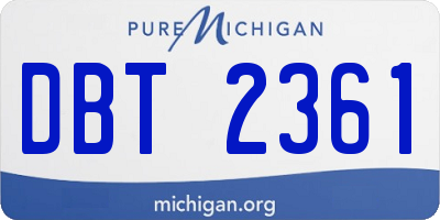 MI license plate DBT2361