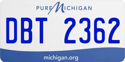 MI license plate DBT2362