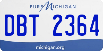 MI license plate DBT2364