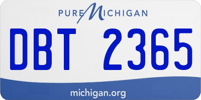 MI license plate DBT2365