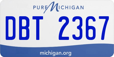 MI license plate DBT2367