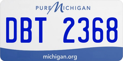MI license plate DBT2368